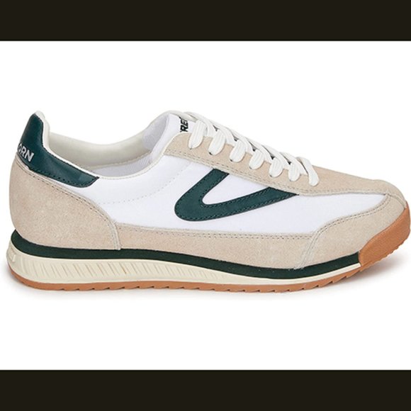 Tretorn Women’s Rawlins Sneaker Suede Leather Lightweight Rawlins 2.0 GReen/Gray - Picture 2 of 9